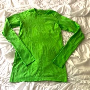 Bright Green Swiftly Long Sleeve Run Top Lululemon 6